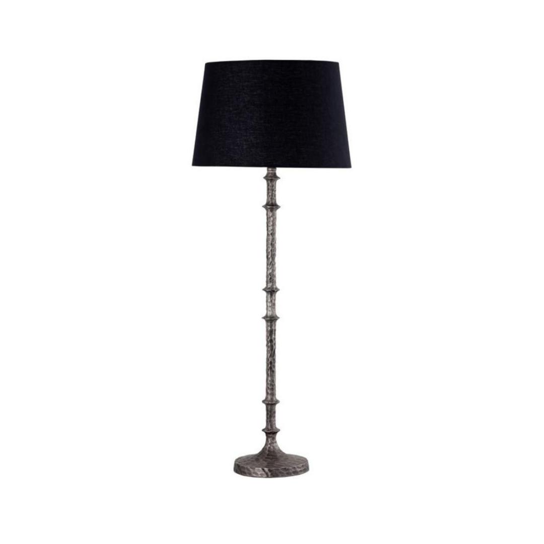 Antique Silver Table Lamp with Black Shade image 0